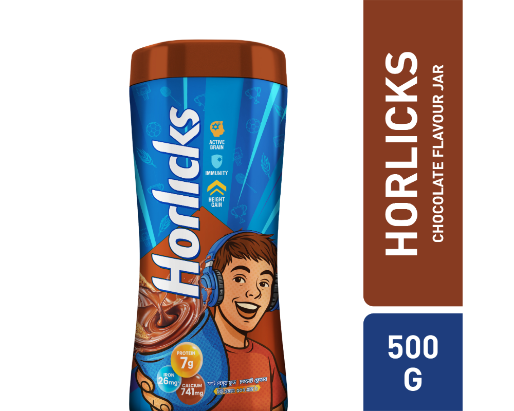 Horlicks Chocolate Flavor Powder Drink 500gm (Jar)